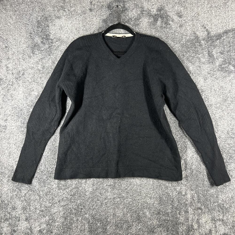 Nike Tiger Woods Sweater Mens 2XL Black V-Neck Wool Cashmere Lightweight